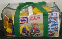 MEGA BLOKS Lil' Farmer 100 Pc Set, Pink Toddler Tricycle, and 10x8 ft Abstract Area Rug - 4