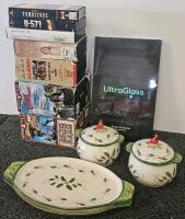 Mixed VHS Movie Collection, Wilton Cake Boards, Ceramic Holiday Serveware, Art Prints, Smartwatch - 4