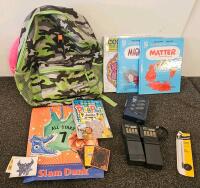 Mixed Lot&mdash;Backpack, Wooden Storage Box, Books, Radios, Calculator, Tools, Accessories, More - 2