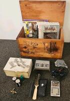 Mixed Lot&mdash;Backpack, Wooden Storage Box, Books, Radios, Calculator, Tools, Accessories, More - 4