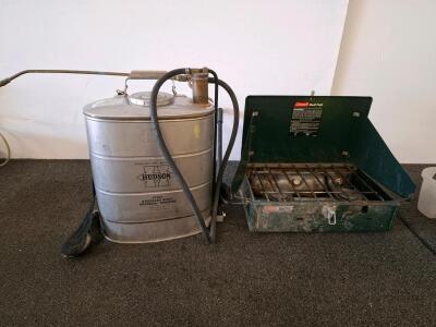 Hudson 4 Gallon Stainless Steel Backpack Sprayer & Coleman 2-Burner Dual Fuel Camp Stove 424