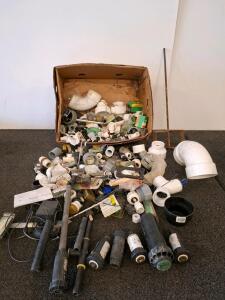 Box of 65+ Rain Bird Lawn Genie PVC Sprinkler Heads Valves Fittings 1/2"&ndash;2" Mixed Lot