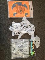 Halloween Decor Lot &ndash; Light-Up Pumpkin, Witch Doll, Skeletons, Spiders, Signs, 35+ Pieces - 5
