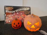 Halloween Decor Lot &ndash; Light-Up Pumpkin, Witch Doll, Skeletons, Spiders, Signs, 35+ Pieces - 7