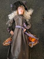 Halloween Decor Lot &ndash; Light-Up Pumpkin, Witch Doll, Skeletons, Spiders, Signs, 35+ Pieces - 10
