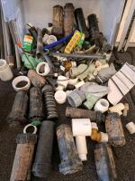 Mixed Contractor Lot: Mud Hopper, SignCrafter 1206, Bag, Trimmer, PVC Irrigation Parts Bulk - 2