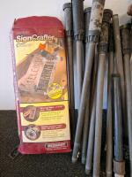 Mixed Contractor Lot: Mud Hopper, SignCrafter 1206, Bag, Trimmer, PVC Irrigation Parts Bulk - 5
