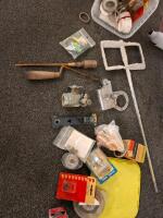 LuK RepSet Clutch Kit, Steel Tire Chains, Faux Leather Rolls, Nails, Tools & AC Bracket Lot - 9
