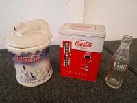 Coca-Cola Polar Bear Collectibles Lot &ndash; Ceramic Cookie Jar, Tins, Bottles, Plush, Figurines - 6