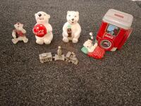 Coca-Cola Polar Bear Collectibles Lot &ndash; Ceramic Cookie Jar, Tins, Bottles, Plush, Figurines - 7