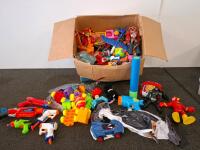 Large Mixed Lot - Nerf, Mega Bloks, Fisher-Price, DC Action Figures, Assorted Kids Toys 40pcs