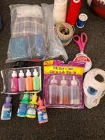 Mixed Lot of Craft Supplies and Jewelry Making Materials with Organizer, Tools & Fabrics ,monitor ( unable to test - 4