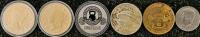 Commemorative Coin & Medal Lot &ndash; Festivus Games, Downey Centennial, Buffalo, $20 Replica, Kennedy Half