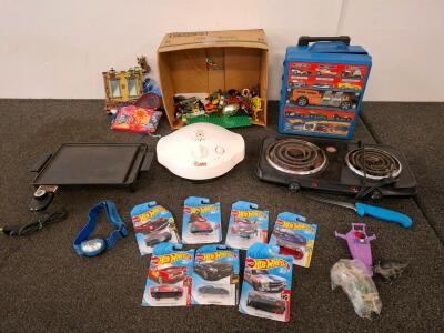 Presto Liddle Griddle Electric Griddle 07211 Nonstick Portable, two burner mini stove, legos, hot wheels and more