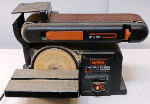 WEN 6502 Combination Belt and Disc Sander, 4.3 Amp, 4" x 36" Belt, 6" Disc