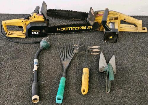 (XB) McCulloch Electramac Electric Chainsaws 14E/14ES 14" Bar w/Garden Tools
