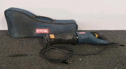 Ryobi RJ165V 6.5A 120V Corded Reciprocating Saw with Case and Blade, 3000 SPM (working/powers on) ((Shelf AX)
