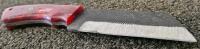Custom Fixed-Blade Tanto Knife, Resin Handle, 3.75" Blade, Full Tang, Embossed Leather Sheath - 2