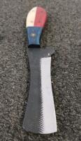 Custom Texas Flag Fixed Blade Knife, 4.5" Blade, Leather Sheath, Star Inlay Handle - 3