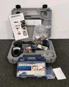 Dremel 800 Cordless Rotary Tool Kit, 10.8V, 5,000-35,000 RPM, Carving & Engraving Kit, Charger, Case (powers on/charges (shelf AX)