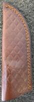 Fixed-Blade Hunting Knife, Gut Hook, Multicolor Wood Handle, Leather Sheath Included - 2
