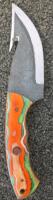 Fixed-Blade Hunting Knife, Gut Hook, Multicolor Wood Handle, Leather Sheath Included - 4