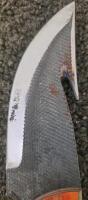 Fixed-Blade Hunting Knife, Gut Hook, Multicolor Wood Handle, Leather Sheath Included - 8
