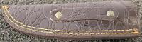 Custom Fixed-Blade Knife, File-Textured 4-in Blade, Swirl Resin Handle, Leather Sheath Included - 4