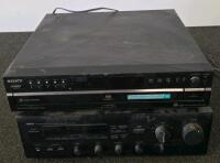 Sony SCD-CE595 SACD 5-Disc CD Player & Yamaha RX-570 Stereo Receiver. (XB)