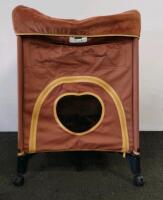 Petique Portable Soft-Sided Pet Crate/Playpen with Wheels and circle Mesh Doors - 5