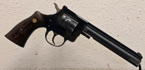 H&R Model 904 .22 LR Revolver, 6" Barrel, Blued Finish, 9-Shot, Walnut Grips, Serial AY069596