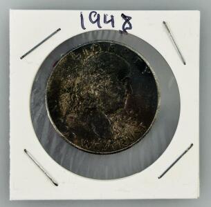 1948 Washington Quarter, 90% Silver, 6.25g, 24.3mm Diameter