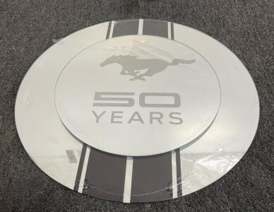Ford Mustang 50 Years Circle Mirror, 22.5" Double-Paned Frameless Design