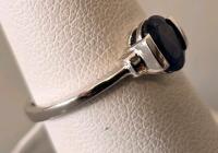 Sterling Silver Oval Blue Sapphire Ring, 1.07ct Gemstone, US Size 6.5, 1.8g, K12ES - 2