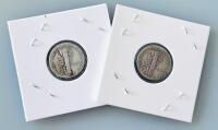 1935 & 1937 Mercury Dimes, 90% Silver, U.S. One Dime Coins, Circulated, Weinman Design - 4