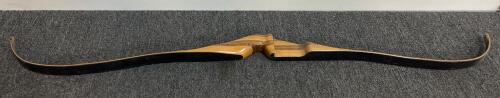 Classic One-Piece Recurve Bow, Laminated Wood Riser, Black Limbs, 60" AMO