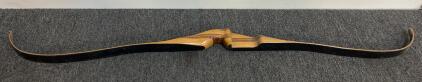 Classic One-Piece Recurve Bow, Laminated Wood Riser, Black Limbs, 60" AMO