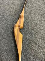 Classic One-Piece Recurve Bow, Laminated Wood Riser, Black Limbs, 60" AMO - 3