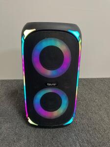 Tzumi Portable Bluetooth Party Speaker, Dual Woofers, RGB Lighting, AUX/USB/Micro SD/MIC Inputs, has something loose inside of it but its seems to still work