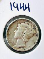 1939 & 1944 Mercury Silver Dimes &ndash; 90% Silver, Winged Liberty Design, 2-Coin Lot - 3