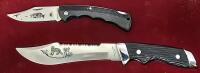 Wildlife Etched Stainless Hunting Knife Display Set, 6 Knives + Sharpening Rod, Wood Case - 4