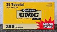 Remington UMC .38 Special 130 Grain MC, 250 Rounds, Brass Case, Mega Pack, Made in USA