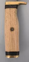 Custom Damascus Fixed Blade Hunting Knife, 9" Overall, Wood Handle, Leather Sheath - 3
