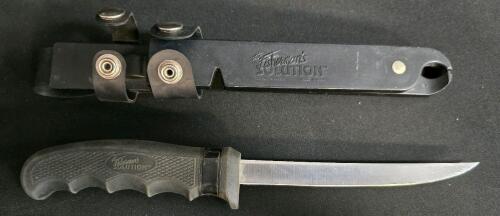 Fisherman's Solution Multi-function Fillet Knife, USA, 6in Stainless Blade, Sheath, Sharpener