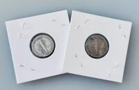 1941 & 1942 Mercury Dimes, 90% Silver, Winged Liberty Head, Circulated, Lot of 2 Coins - 4