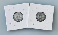 1943 & 1944 Mercury Silver Dimes &ndash; 90% Silver, Circulated, Adolph Weinman Design - 4