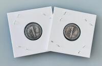 1944 & 1945 Mercury Dimes, 90% Silver, Circulated Condition - 4