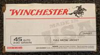 Winchester .45 ACP 230gr FMJ, 50 Rounds, Brass Case, Target Ammo, Made in USA - 5