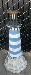 36" Solar-Powered Decorative Lighthouse with Rotating LED Beacon, needs new solar batteries
