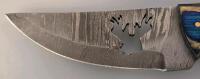 Custom Damascus Steel Hunting Knife, Moose Cutout, Mosaic Handle, Leather Sheath, 8.5" Overall - 2